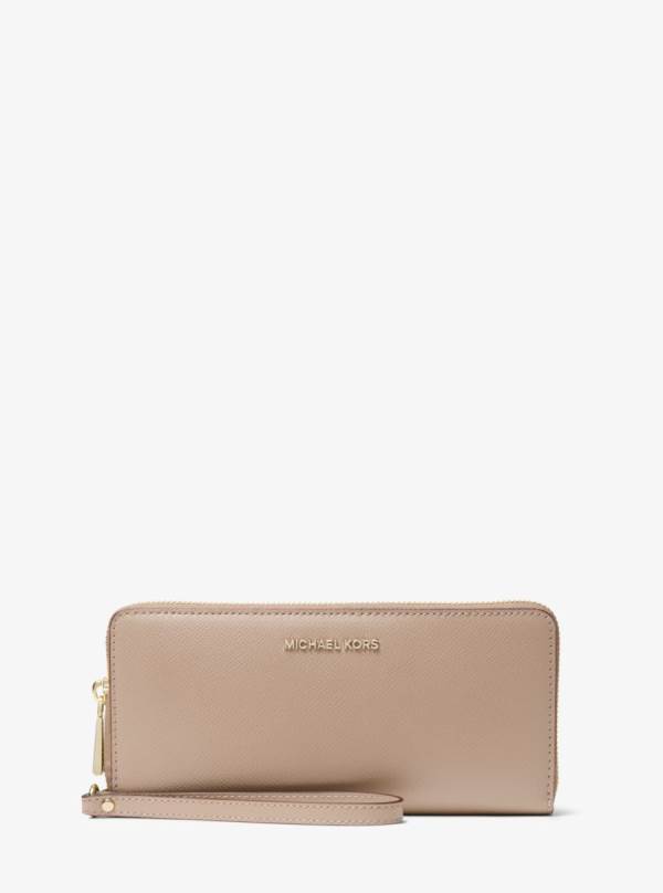 Damske Penazenky Michael Kors Crossgrain Leather Continental Wristlet Béžové - Doplnky Michael Kors Outlet | XGYSN-3207
